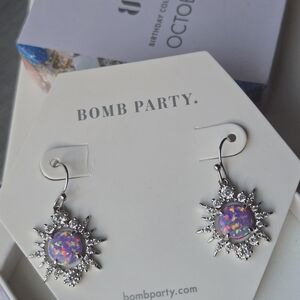 Bomb Party Lavender Fire Opal Earrings Sunburst Wonder RBP4149